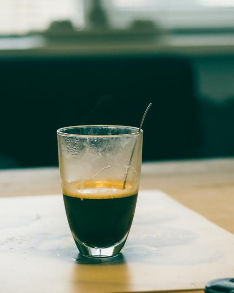 Iced coffee in a tall glass