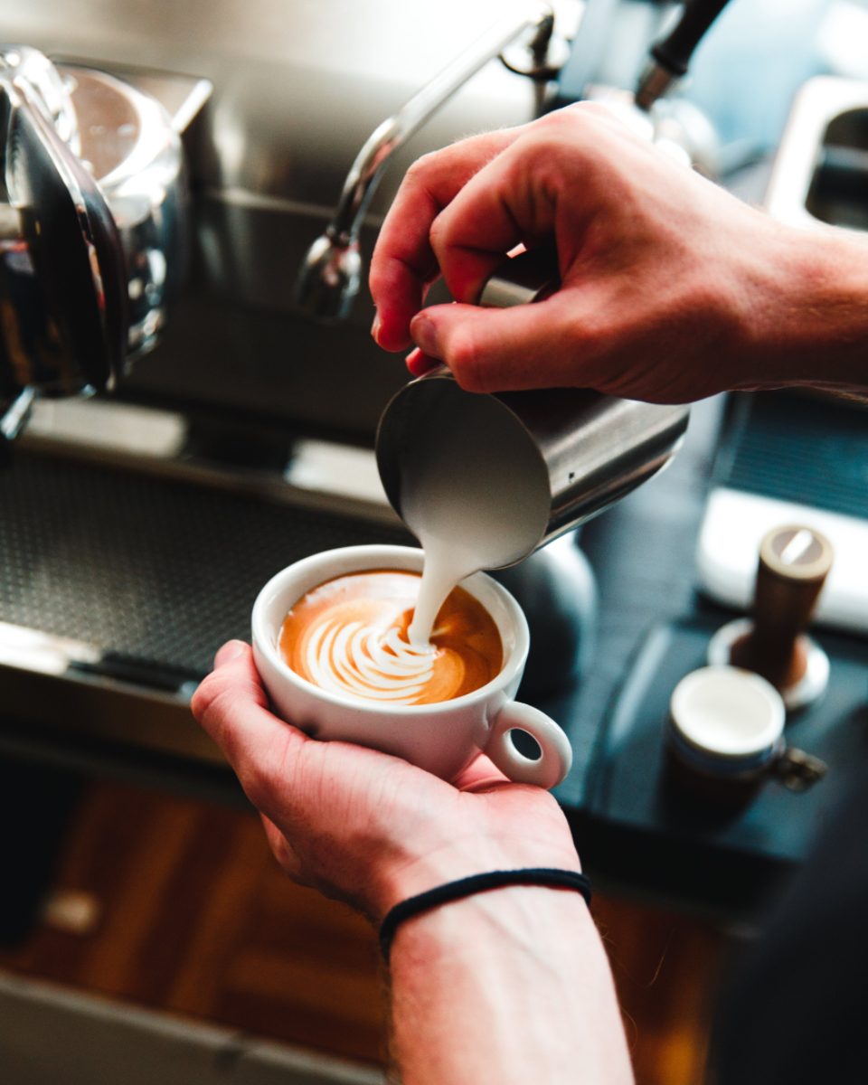 Latte art in a cup
